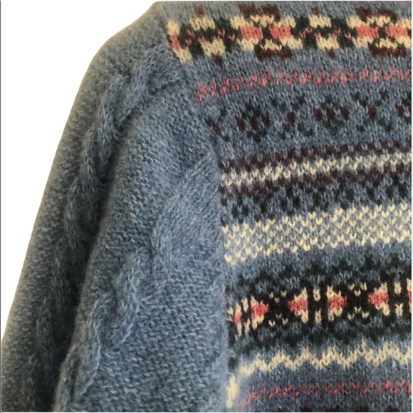Vtg Millar Lambswool Mohair blue cardigan sweater medium - Picture 4 of 8